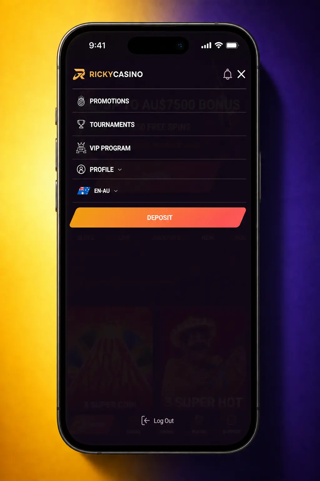Ricky Casino Deposit Instructions - Step 1