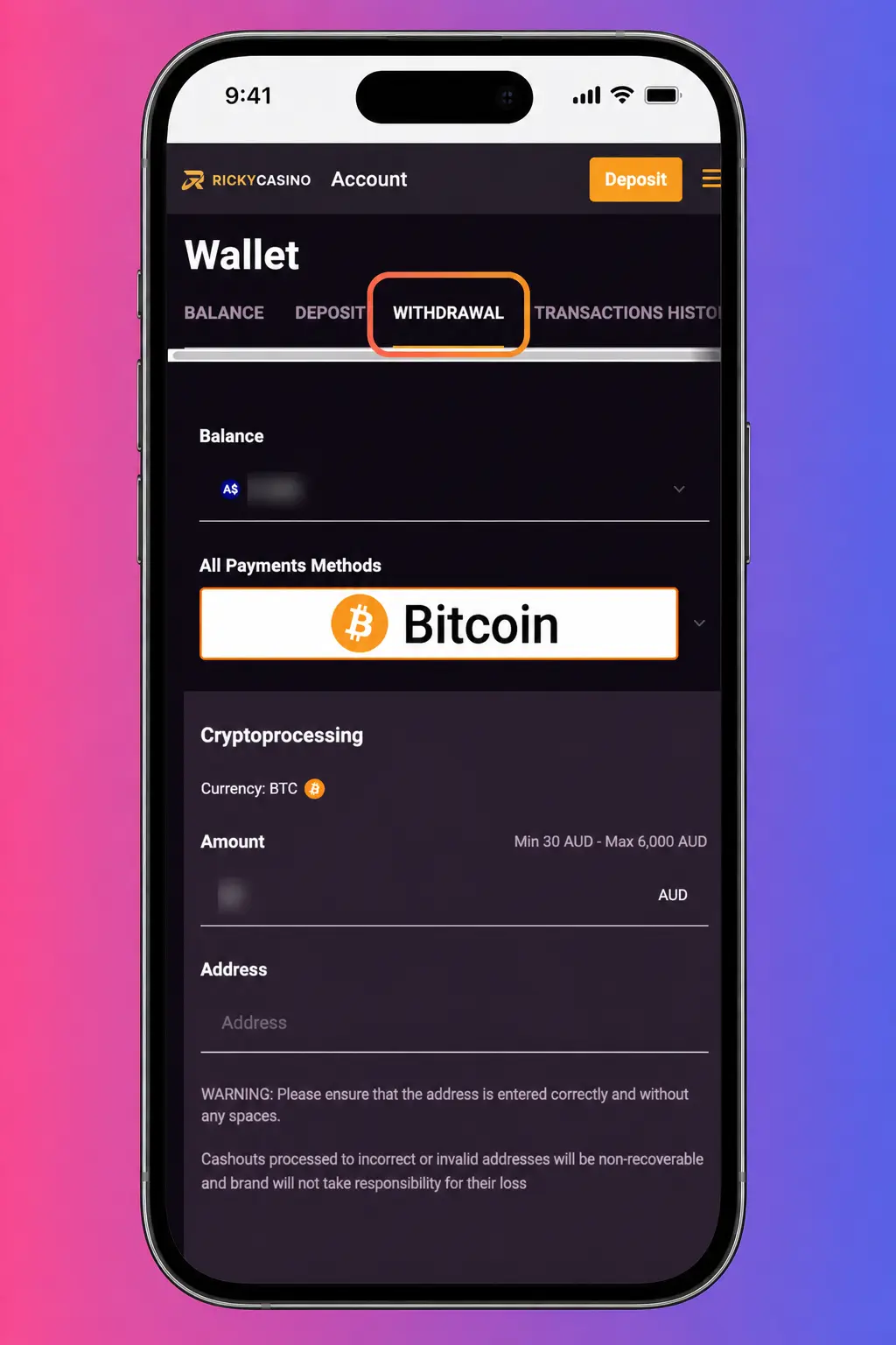 Withdraw Money - Step 2 & 3